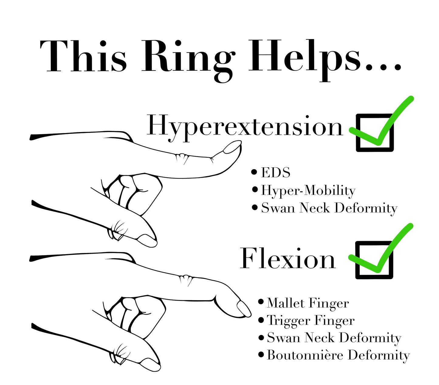 Handmade ring splint set from Evergreen Ring Splints