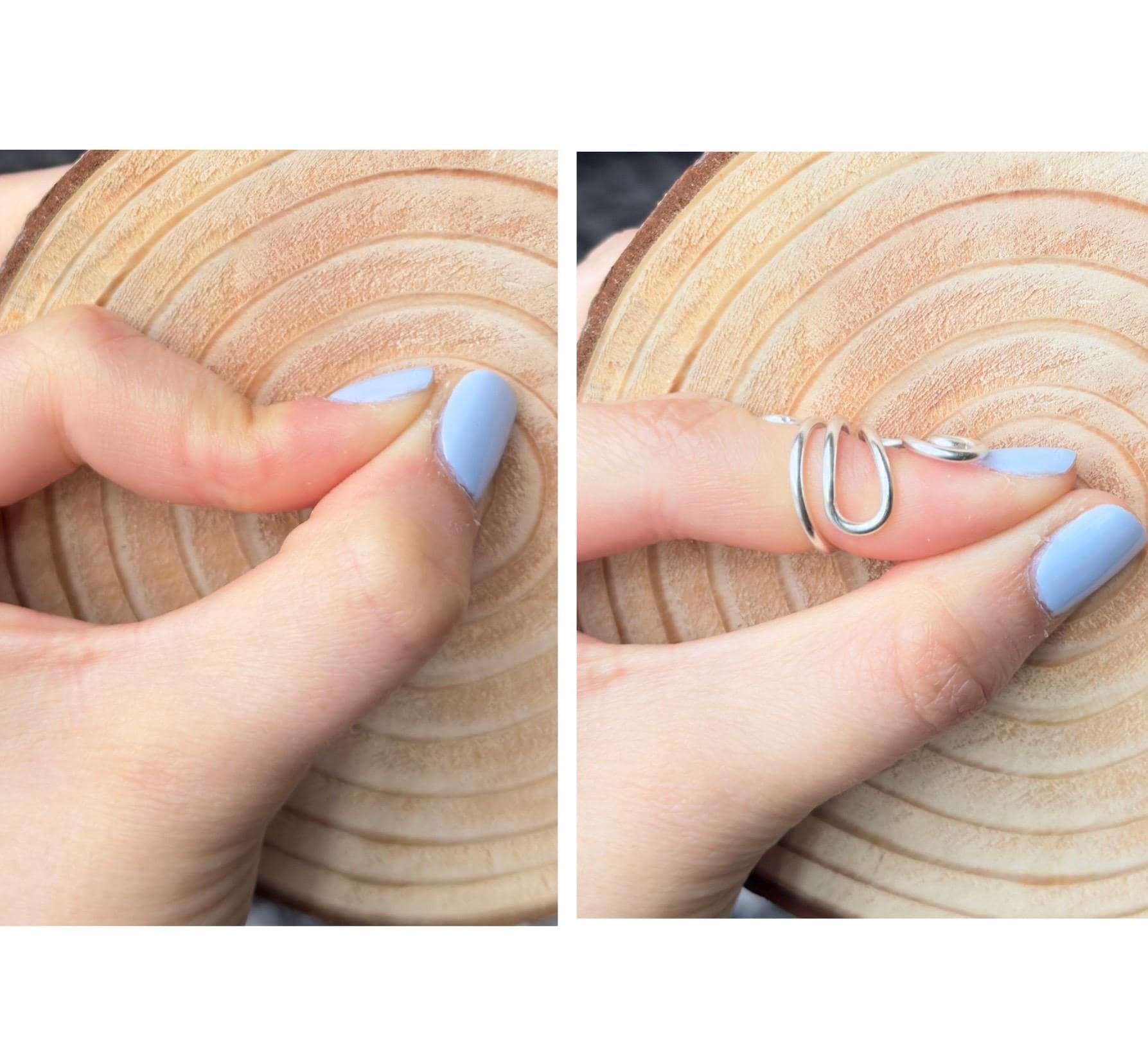 The Peony crochet yarn guide ring splint, handmade by Evergreen Ring Splints