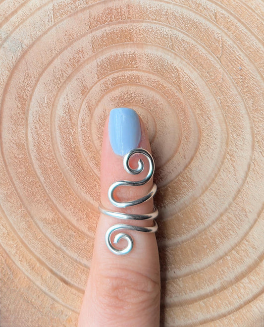The Peony crochet yarn guide ring splint, handmade by Evergreen Ring Splints