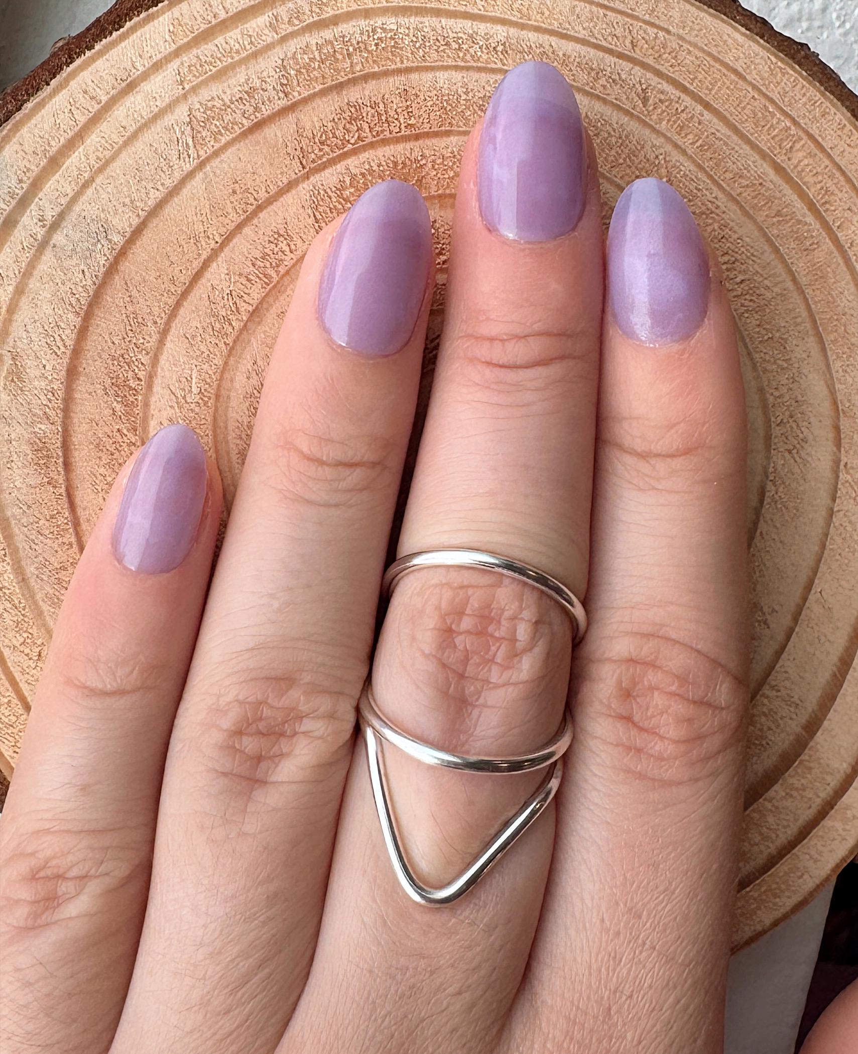The Cedar geometric swan neck ring splint, handmade by Evergreen Ring Splints