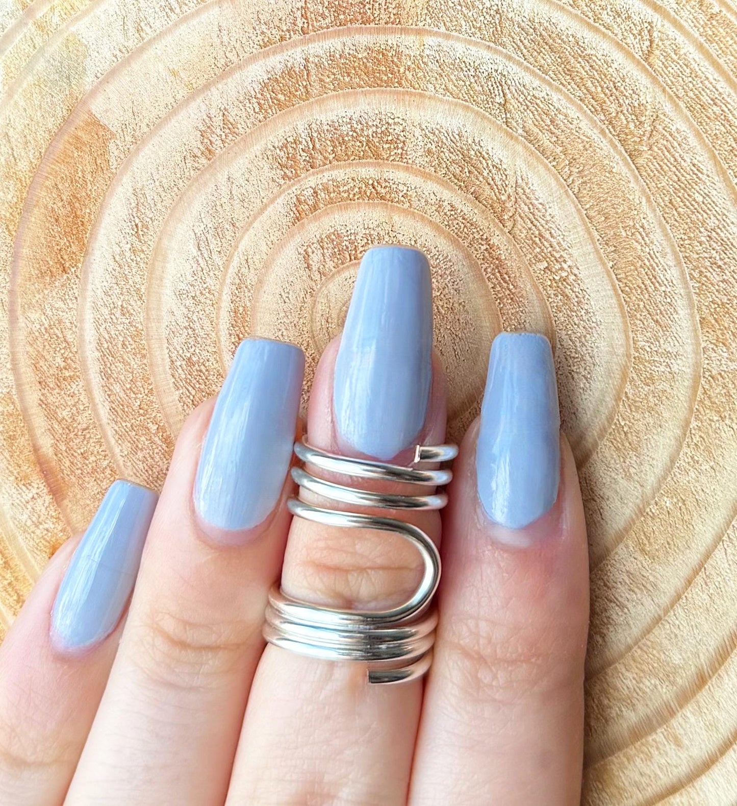 The Pine lateral deviation and mallet ring splint, handmade by Evergreen Ring Splints
