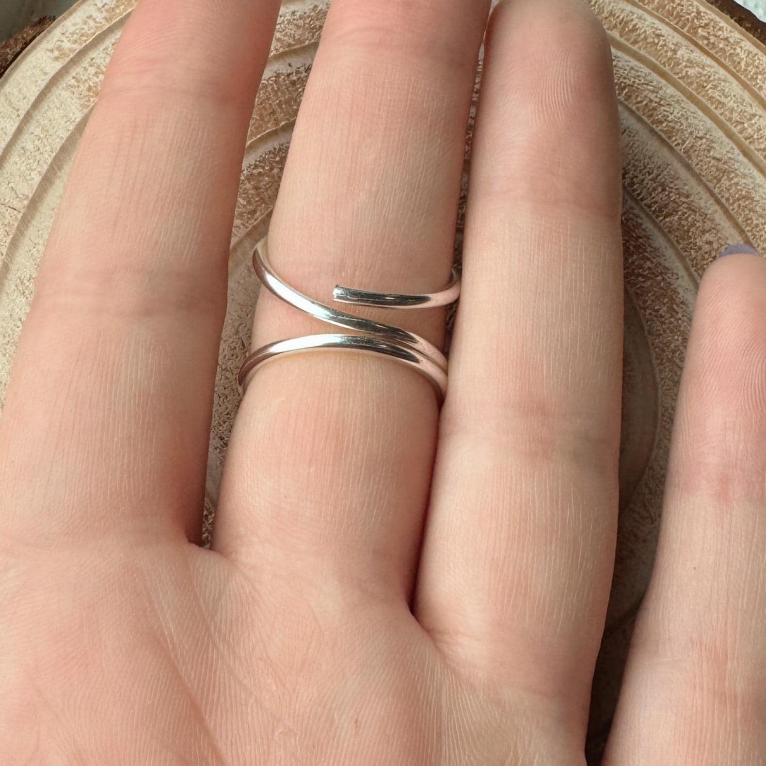 The Sweetheart heart swan neck ring splint, handmade by Evergreen Ring Splints